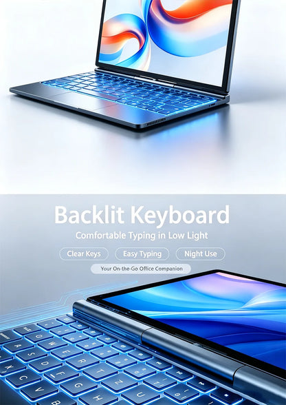 10'' 2 in 1 Tablet Laptop Intel N150 Win11 Touch Screen FHD IPS 32GB DDR4 M.2 SATA NVMe SSD Support Stylus Pen Face Recognition