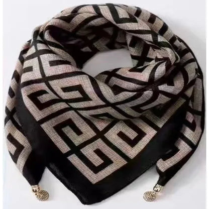 2026 new magnetic buckle silk scarf for women's small square scarf for autumn and winter warmth and cold resistance, fashionabl
