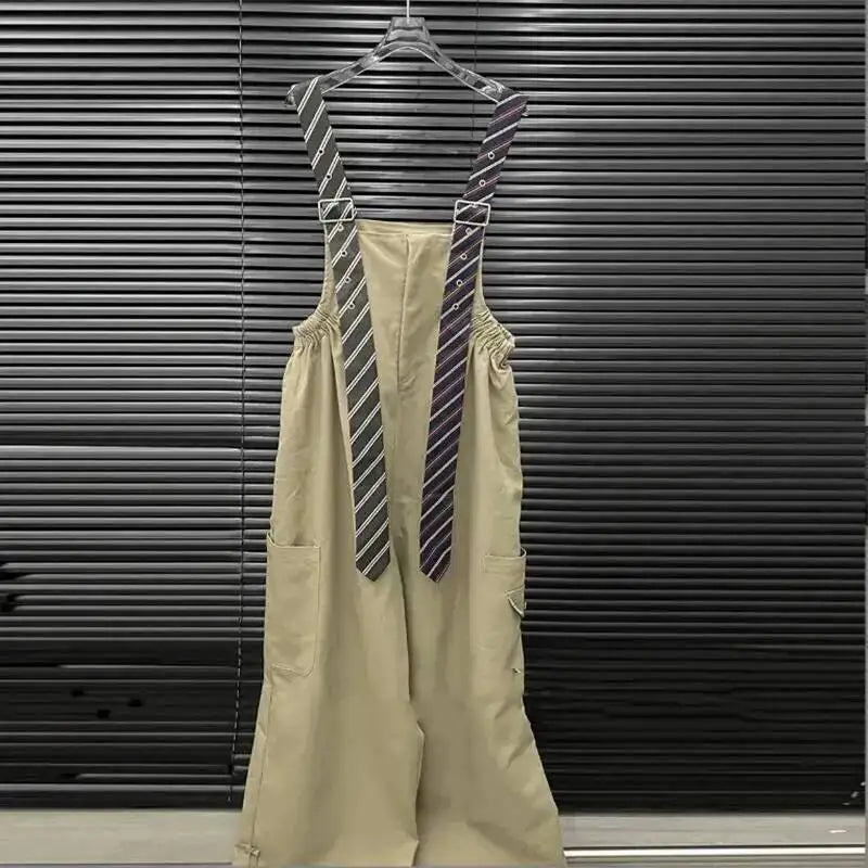 KUCLUT 2025 Autumn Fashion Tie Decorated Jumpsuits For Women Loose Style Design Wide-Leg Jumpsuit Female Trendy 1A731