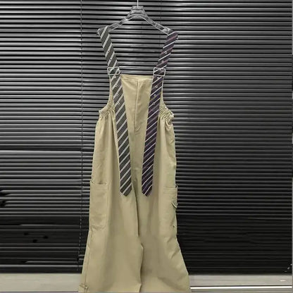 KUCLUT 2025 Autumn Fashion Tie Decorated Jumpsuits For Women Loose Style Design Wide-Leg Jumpsuit Female Trendy 1A731