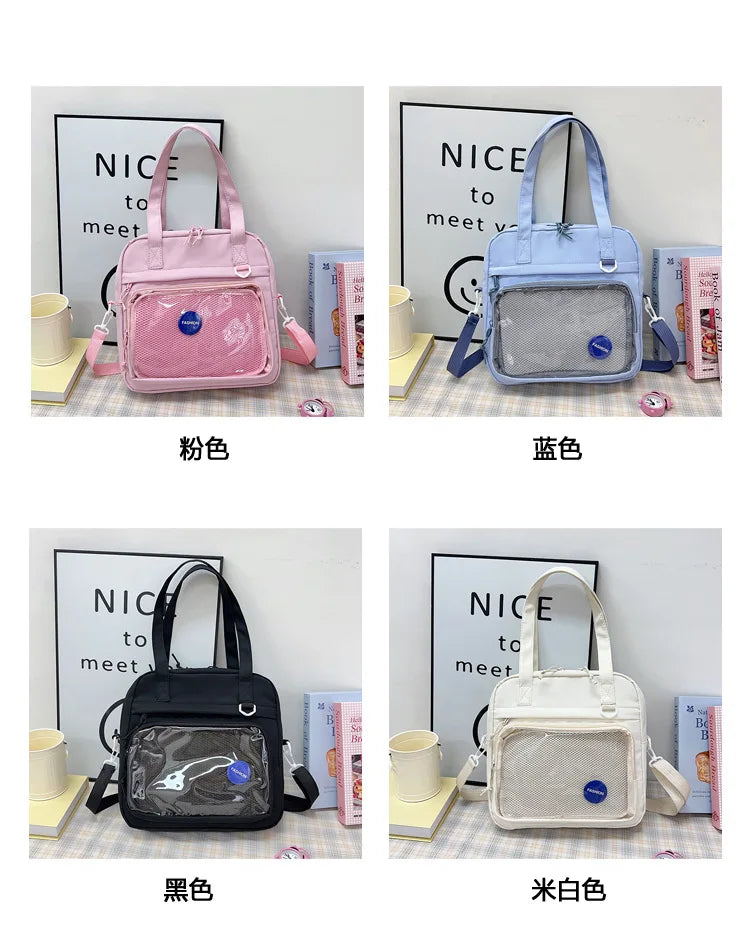 Japanese Style Kawaii Itabag For Dolls Large Handbags New Nylon School Bags For Teenage Girls Tote Shoulder Bag JK Crossbody Bag