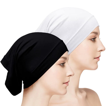 Muslim Underscarf Turban Hijab Ninja Inner Hat Women Chemo Cap Hair Loss Cover Bonnet Instant Bonnet Femme Musulman Headband