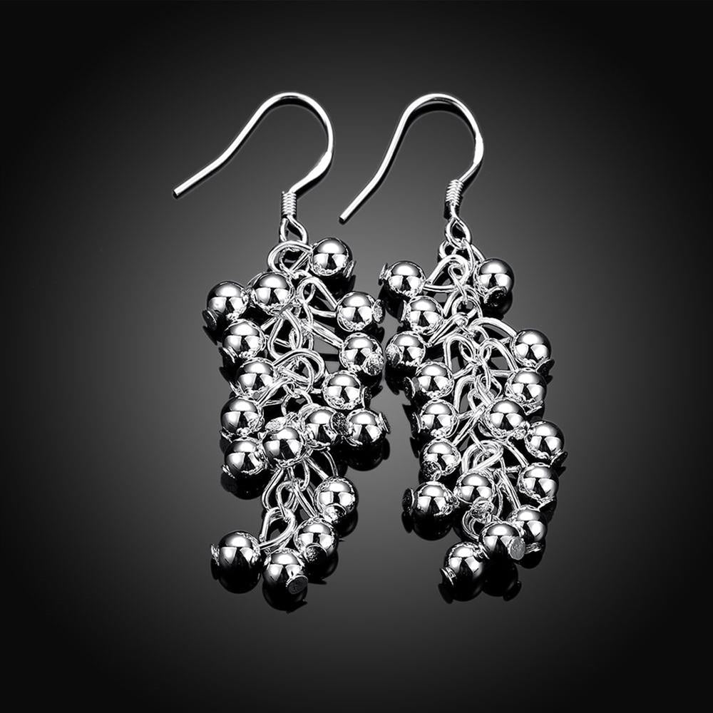 Hot Silver color Creative grape beads drop earrings for Woman Fashion party fine Gifts elegant noble Jewelry