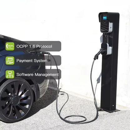 32A 3 Phase OCPP 1.6J Wallbox 22kW EV Wall Charger EV Charging Station with RFID Card