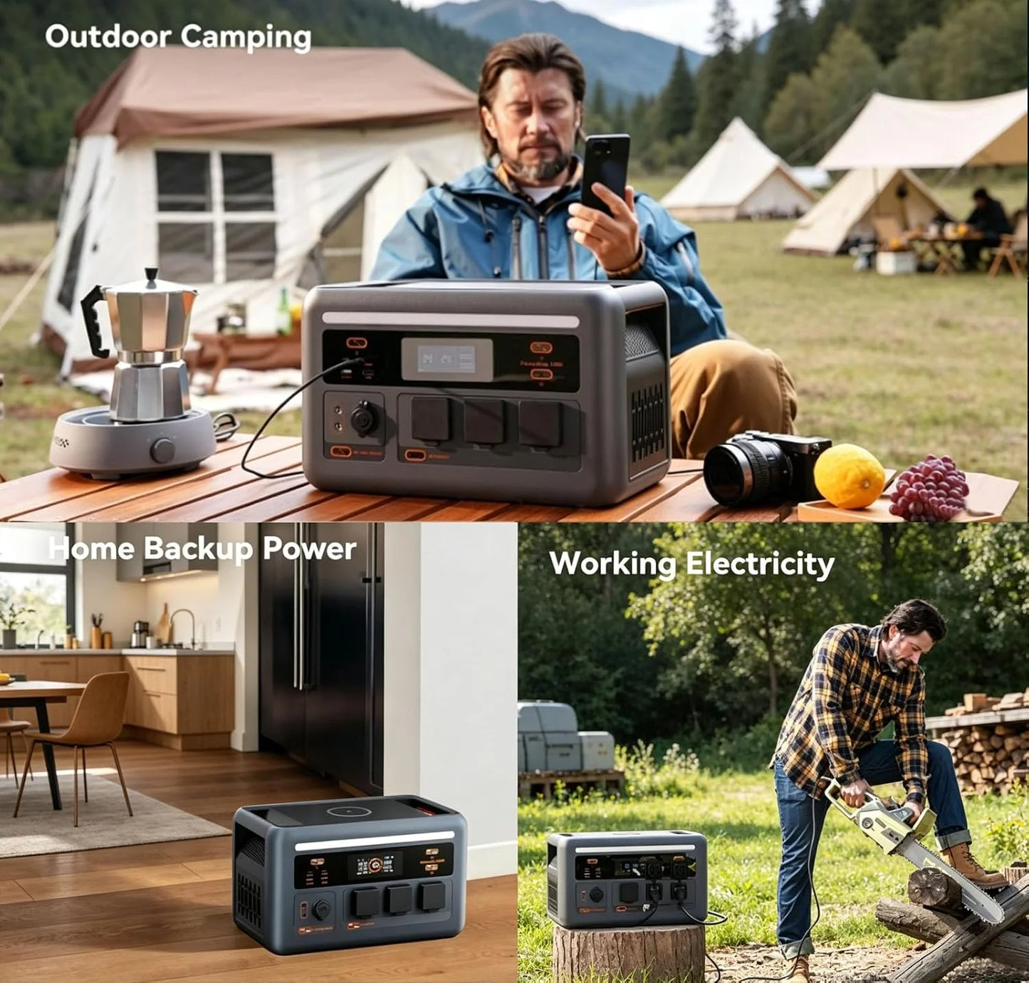 OSCAL PowerMax 1800 SE Portable Power Station,1024Wh LiFePO4 Solar Generator, 1800W Pure Sine Wave AC Output, 800W Solar Fast Charge App Control Solar Generator for Home Camping Emergency, Optional 500W Solar Panel