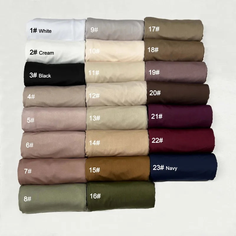 New Premium Liquid Jersey Hijab Scarf Shawl Malaysia Head Scarf Headwraps Muslim Fashion Turbans for Women Turban Ramadan Hijabs