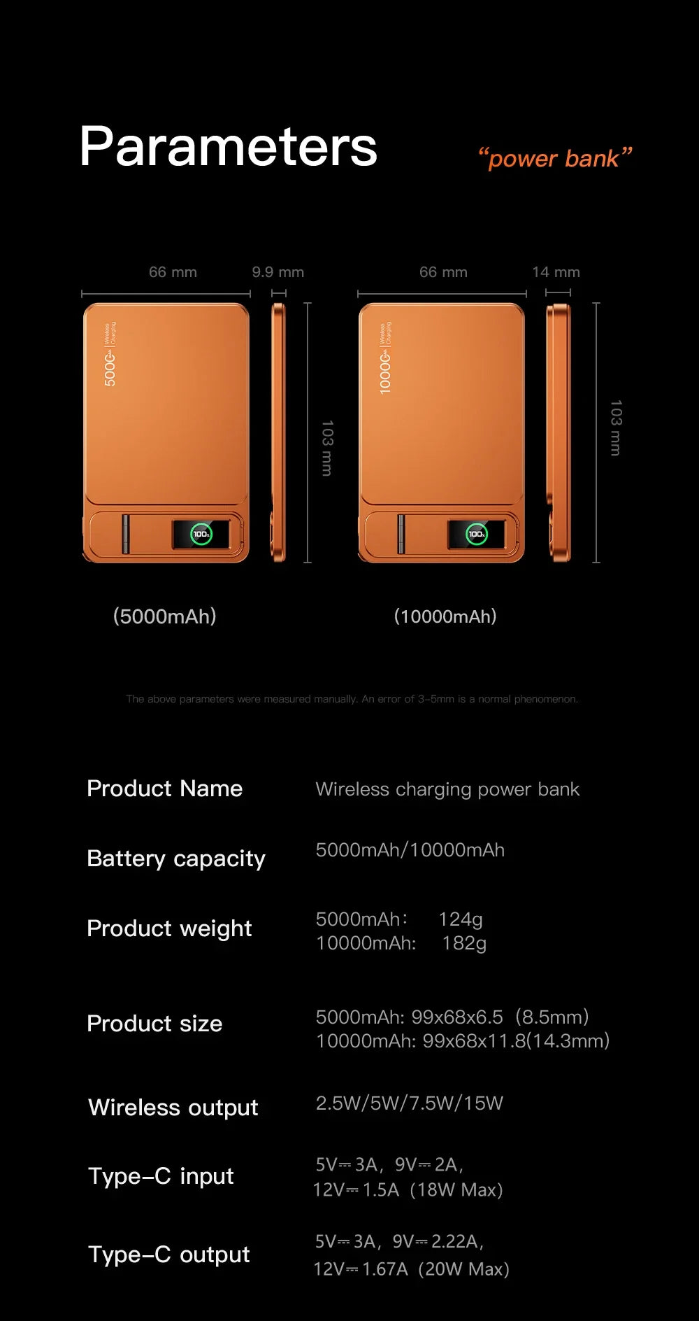 10000mAh Magnetic Powerbank 15W Wireless Power bank PD 20W Fast Charing External Battery For MagSafe iPhone 12-17 Pro Watch