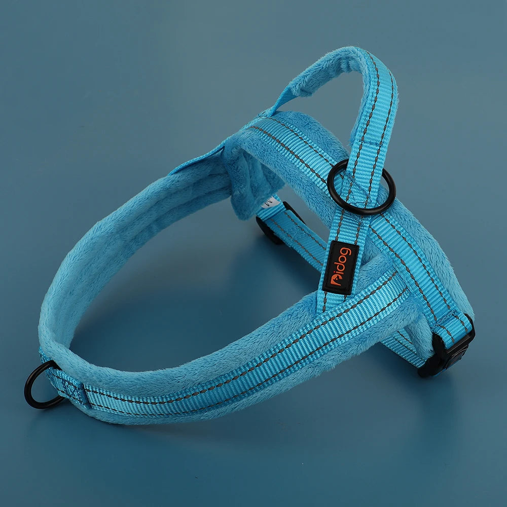 Winter Warm Soft Padded Dog Harness No Pull Dog Harness Vest Reflective Adjustable Pet Training Vest For Small Medium Large Dogs