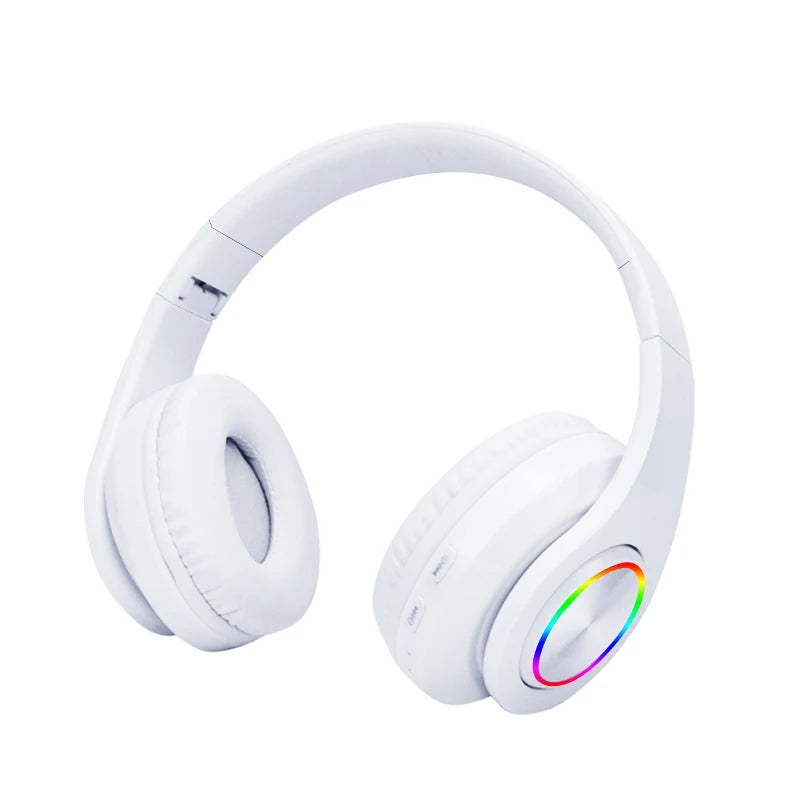 RGB Luminous Headset Bluetooth Headphones Noise Cancelling Wireless Earphones for Students Gamers Music Lovers