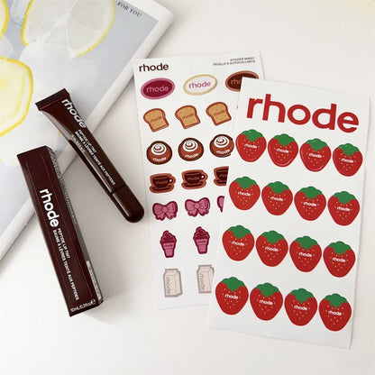 Rhode Summer Lip Moisturizer Lip Balm Smoothing Lipstick Lines Lasting Nourishing Women Makeup Daily Gloss Care with Stickers