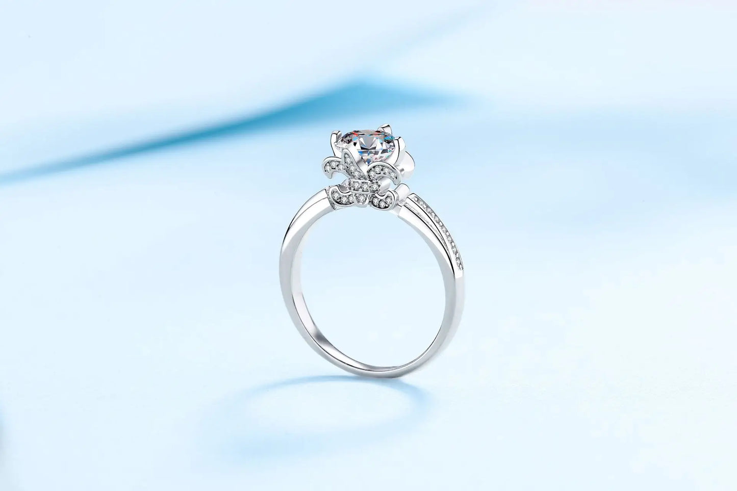 Pigeon's Egg Ring 1ct Women Moissanite PT950 Platinum - Crystal Moissanite Diamond-Like Brilliance