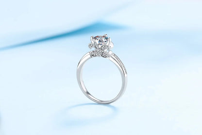 Pigeon's Egg Ring 1ct Women Moissanite PT950 Platinum - Crystal Moissanite Diamond-Like Brilliance