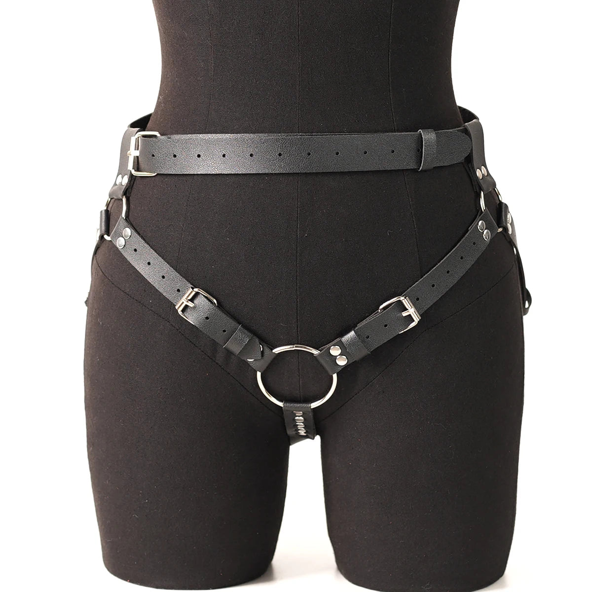 Punk Gothic Adjustable PU Leather Waist and Thigh Harness Strap for Men, Trendy Decor Accessory for Holiday Carnival and Street