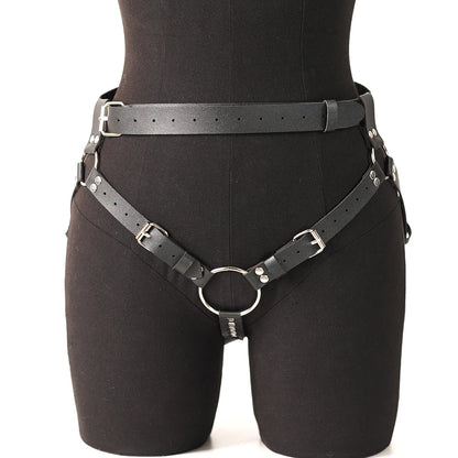 Punk Gothic Adjustable PU Leather Waist and Thigh Harness Strap for Men, Trendy Decor Accessory for Holiday Carnival and Street
