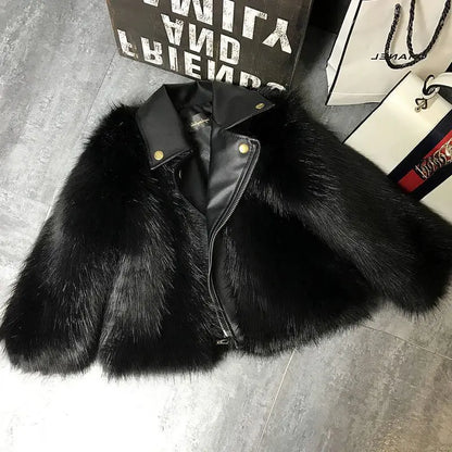 Girls Fur Coat Jacket Cotton Outwear Overcoat 2025 Stylish Warm Thicken Plus Velvet Winter Autumn Teenager Fuzzy Children's Clot