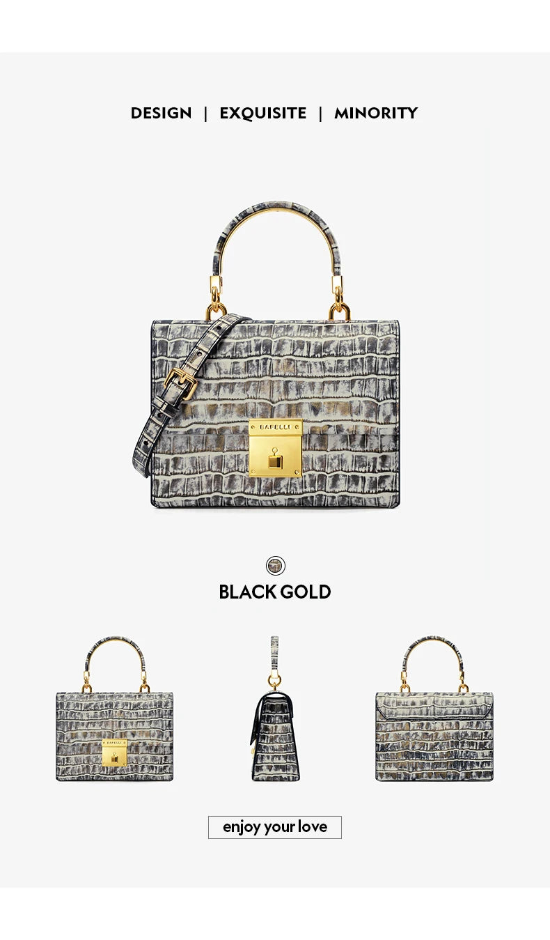 BAFELLI WOMEN'S BAG NEW FASHION LADY STYLE ELEGANT FEMALE HANDBAG K GOLD GENUINE LEATHER SHOULDER LUXURY BRAND PURSE 2026