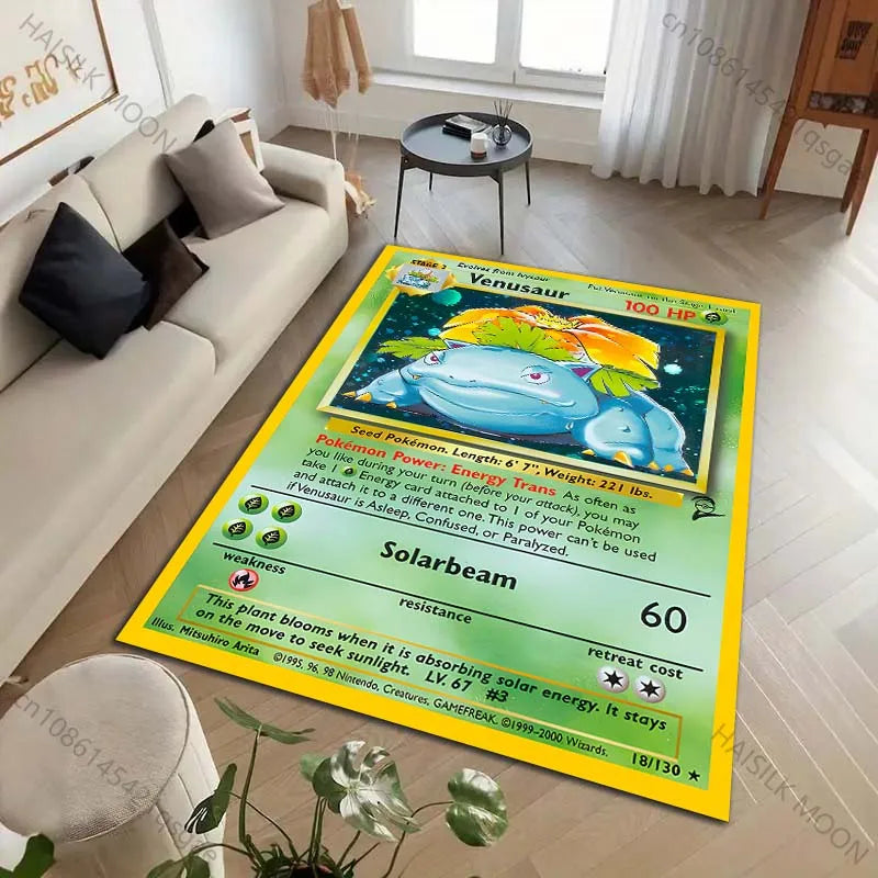 1PC Pokémon Card Charizard Squirtle Print Carpet for Living Room Bedroom Kid's Room Home Decor Area Rug Sofa Cloakroom Mat