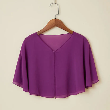 Korean Women Sunscreen Clothing Summer Thin Transparent Short Jacket Neck Guard Cloak Sun Shawl Solid Chiffon Cardigan Scarf R28