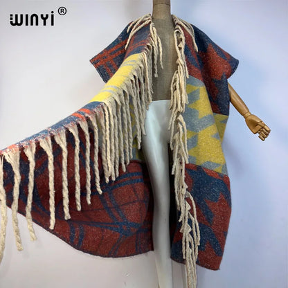WINYI Winter cloak High Quality poncho Long Loose OverCoat Thick Warm Female coat for women down coats куртка женская chaquetas