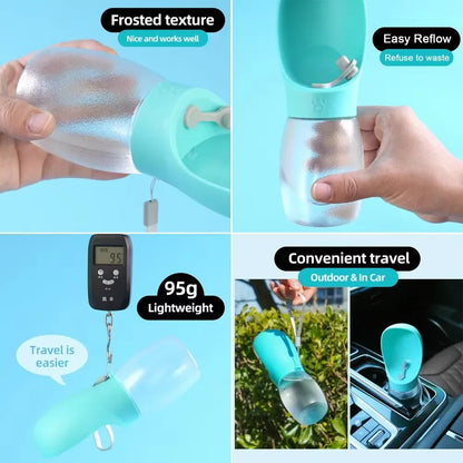 Portable Dog Water Bottle 300ml Leakproof Travel Pet Bowl for Small Large Dogs Hiking Outdoor Dispenser French Bulldog Supplies