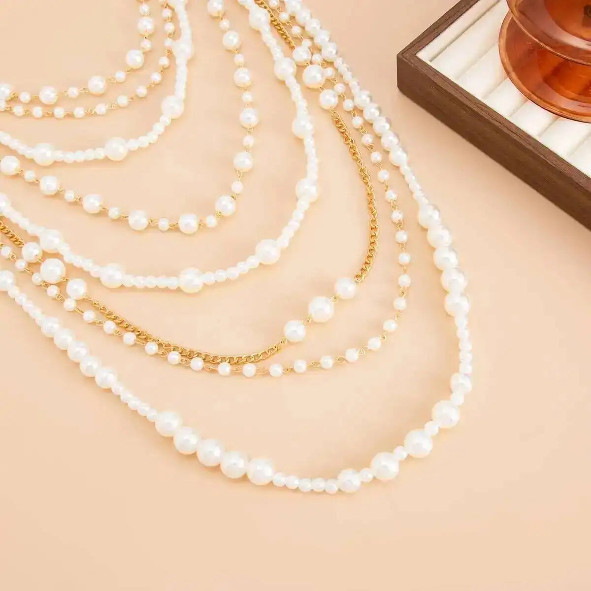KunJoe Luxury Multilayer Imitation Pearl Long Tassel Necklace for Women Bridal Elegant Pendant Sweater Chain Wedding Jewelry New