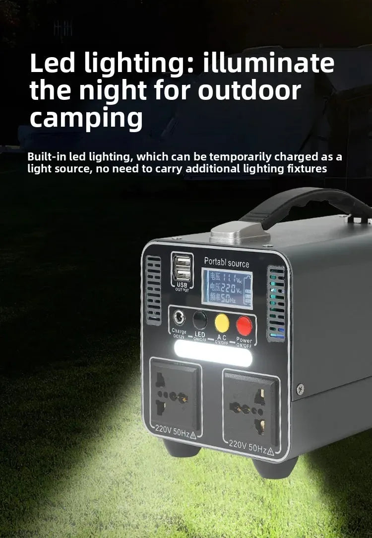 300W Portable Power Station 220V 166.5wh/333wh Outdoor Solar Generator Household Portable Stall Camping Emergency Power Supply
