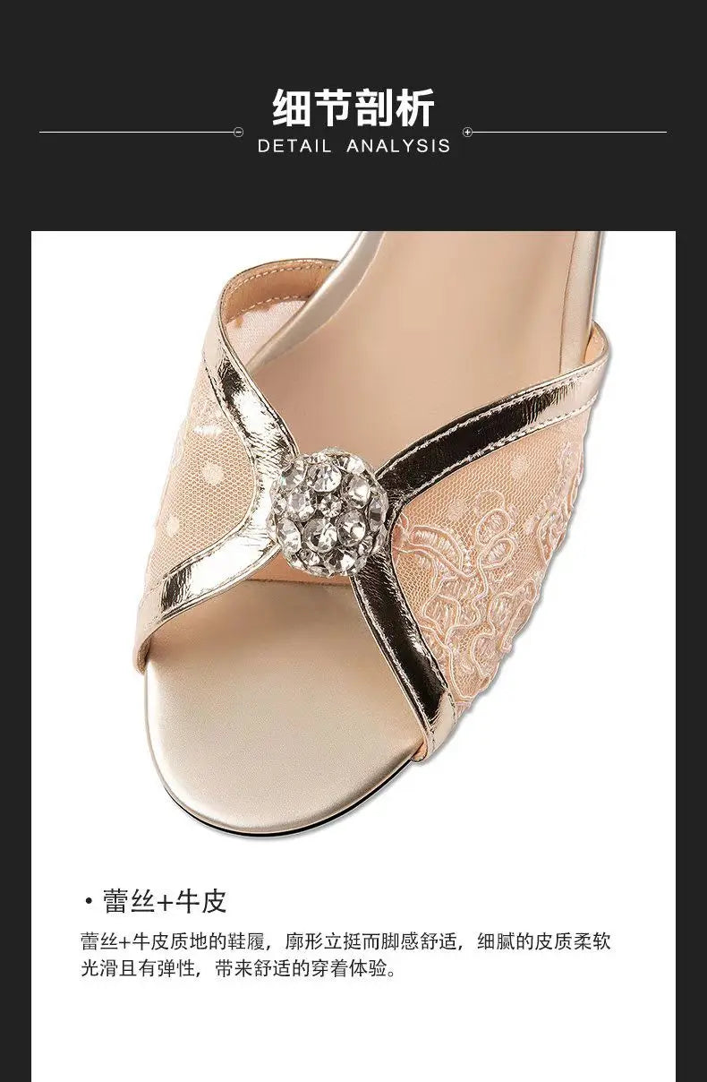 New 2025 Summer Luxury Designers Women Sandals Fashion Gold Rhinestone Thin High Heel Shoes Ladies Elegant Party Dress Sandalias