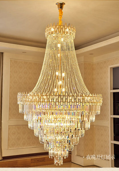 Nordic Modern Crystal Chandelier Wedding Hall Villa Hotel Hall Living Room Home Decoration Ceiling Light Luxurious Pendent Lamp