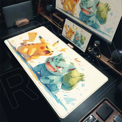 P-pokemon Bulbasaur Mouse Mats Rubber Mousepad Large Anime Gaming Accessories Pad Kawaii Carpet Cabinet Keyboard Office Deskmat