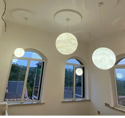 Nordic Moon Led Pendant Lights for Living Room Dining Bedroom Home Decorations Chandelier Cafe Restaurant Hanging Lamp Luminaire