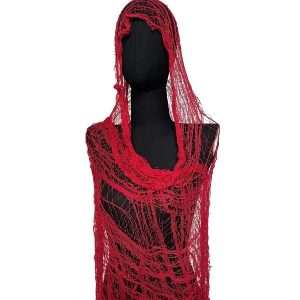 Lightweight Trendy Distressed Scarf Casual Solid Color Ragged Shawl Mesh Hole Photography Shawl Street Wear