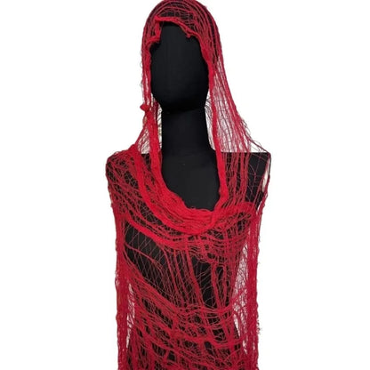 Lightweight Trendy Distressed Scarf Casual Solid Color Ragged Shawl Mesh Hole Photography Shawl Street Wear