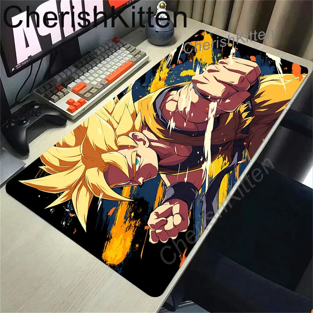 Anime Dragon Ball Mousepad HD Printing Computer Gamers Locking Edge Non-slip Mouse Pad XL Super Saiyan Goku Keyboard PC Desk Mat