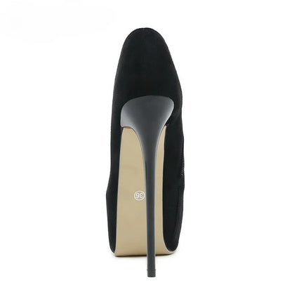 Aneikeh Spring Fashion Round Toe Ankle Boots Platform Women Zip Extreme Club Style Ultra High Heels Party Shoes Zapatos Mujer