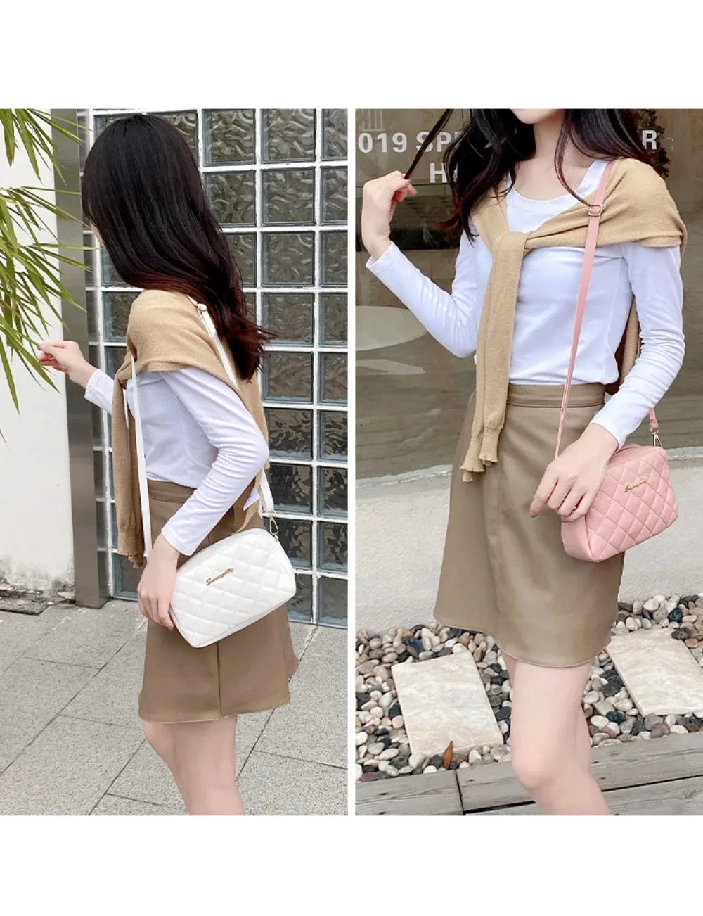2025 New Small Messenger Bag For Women Trend Lingge Embroidery Camera Female Shoulder Bag Fashion Chain Ladies Crossbody Bags