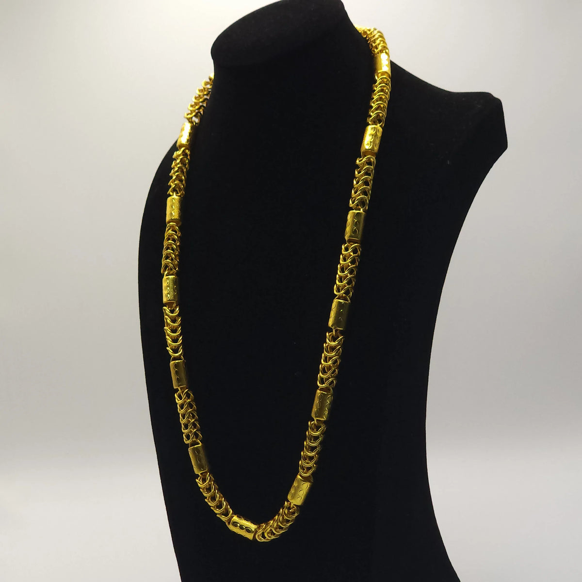 Luxurious 9999 24K real gold versatile dragon bone necklace fashionable men's and women's necklace gold jewelry