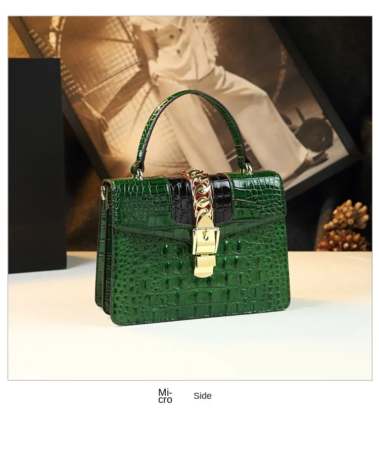 Luxury Fashion Brand Women's Handbags Genuine Leather Shoulder Crossbody Bag Crocodile Small Hard Square Portable Messenger Bags