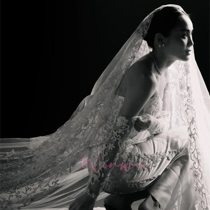 Luxury Peal Beadings O-Neck Exquisite Modern Design Charming Elegant Wedding Bride Dress Shimmering Customized vestidos de novia