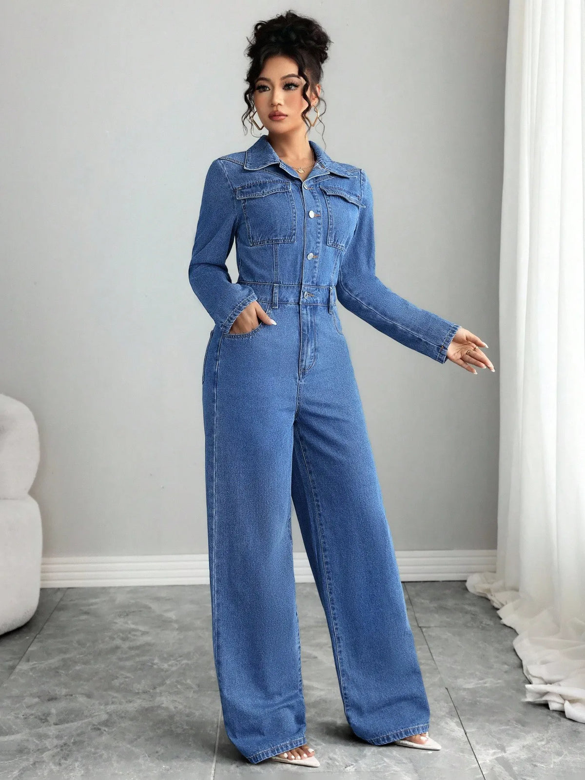 Jumpsuits Women Denim One Piece Full Sleeve Overalls Long Pants High Waist Rompers Y2k Streetwear Jumpsuit Work 2026 Autumn