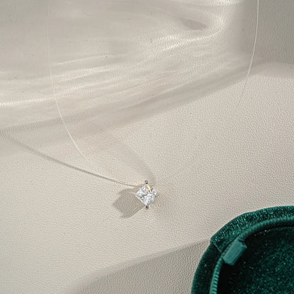 EWYA GRA Certified 1CT Marquise Cut Moissanite Pendant Necklace for Woman 925 Silver Fishing Line Water Drop Diamond Necklaces
