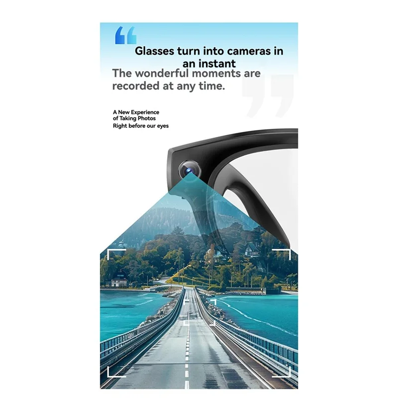 A99E-GS80 AI Smart Bluetooth Glasses–Photo Capture, Call Music Functions, Automatic Speech Recognition For License Plates