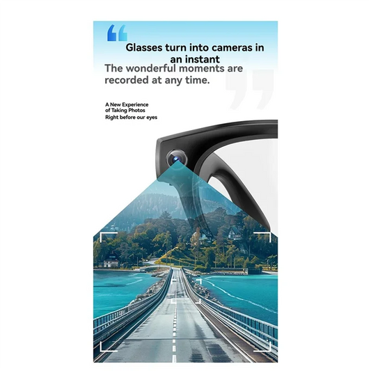 A99E-GS80 AI Smart Bluetooth Glasses–Photo Capture, Call Music Functions, Automatic Speech Recognition For License Plates