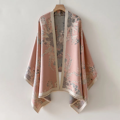 Warm Shawl Women Scarf Luxury Cashmere Winter Blanket Wraps Casual Floral Print Pashmina Bufanda Travel Poncho Stoles Echarpe