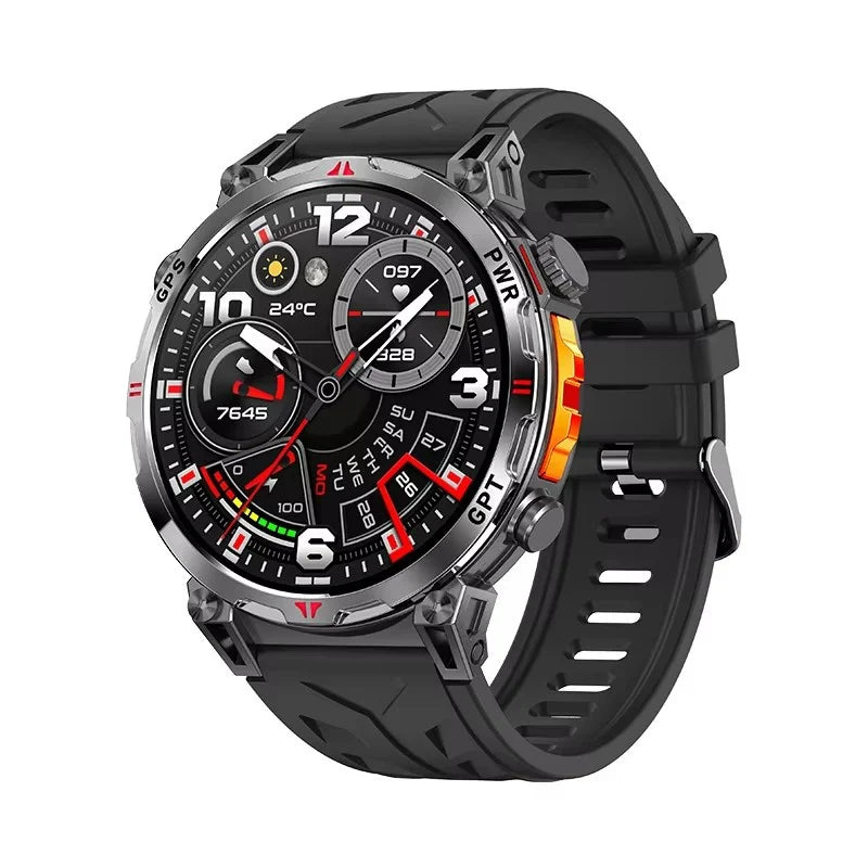 Men KC93 Smart Watch 1.56inch AMOLED GPS Positioning Outdoors Sports Fitness Tracker Bluetooth Calling Large Battery Smartwatch