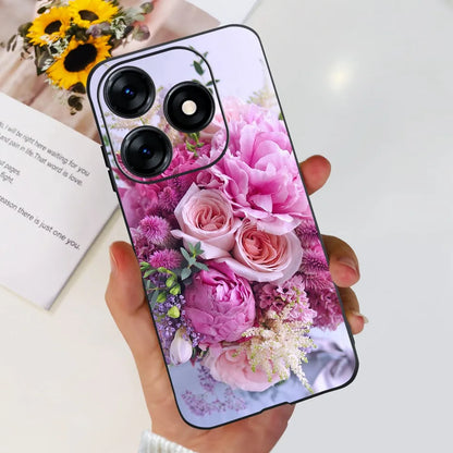 Phone Case For Tecno Spark 10 10C 2023 Fashion Flower Cat Butterfly Soft Silicone TPU Cases For Tecno Spark10 Spark10c KI5q KI5k