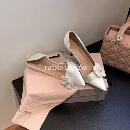 Two Piece High Heel Women's Shoes with Silk Satin Flower Decoration Women's High Heel Sandals Luxury Designer Women's Shoes