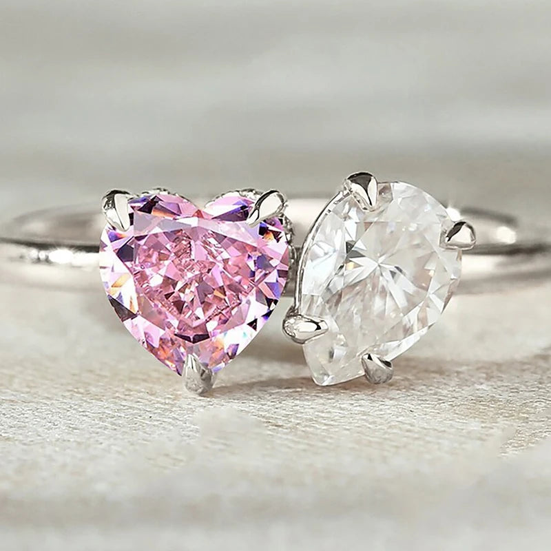 925 Sterling Silver Simplicity Classic Zircon Water Drop Ring For Women Engagement Wedding Luxury High Quality Fine Jewelry