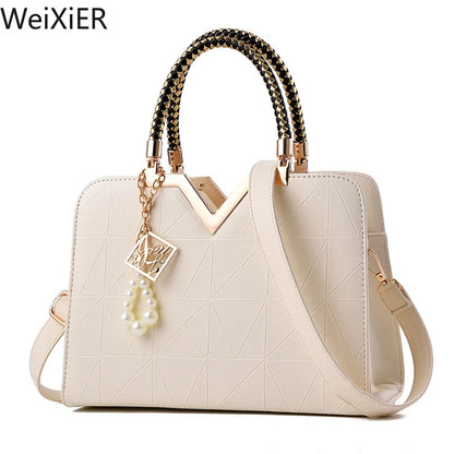 Top-handle Bags Designer Shoulder Bag for Women Fashion Handbags High Quality Unusual Pu Shell Bags Beading Zipper Luxury Brand