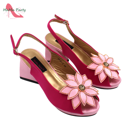 2024 New Design Special Fashion African Women Shoes Matching Bag Set High Quality with Platform Comfortable Heels for Part