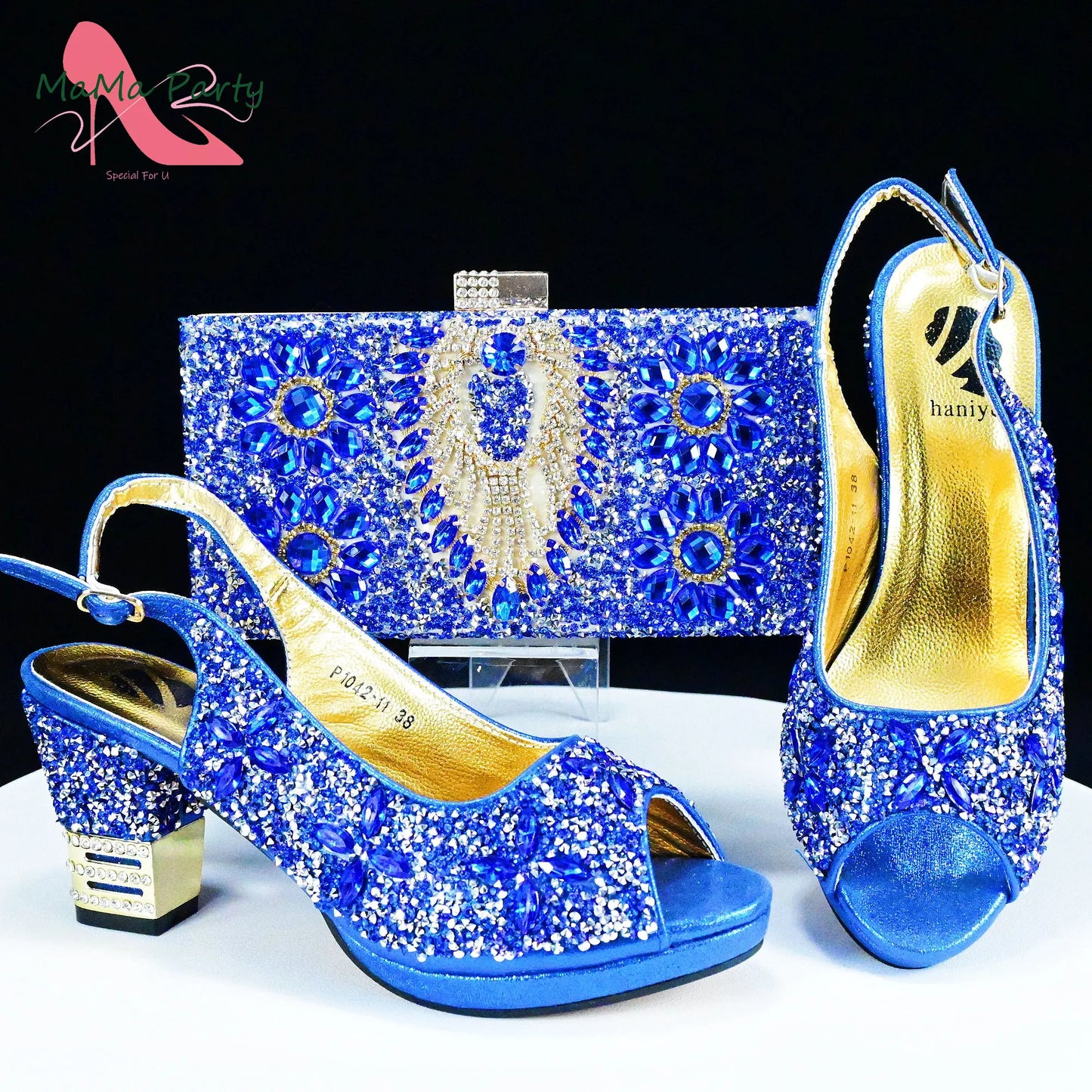 2025 Fashion Style Nigerian Ladies Lovely Shoes and Bag to Match Set in Gold Color Specials Pumps for Dress